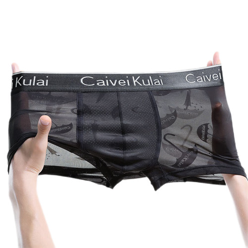 冰丝网纱透气性感男神内裤