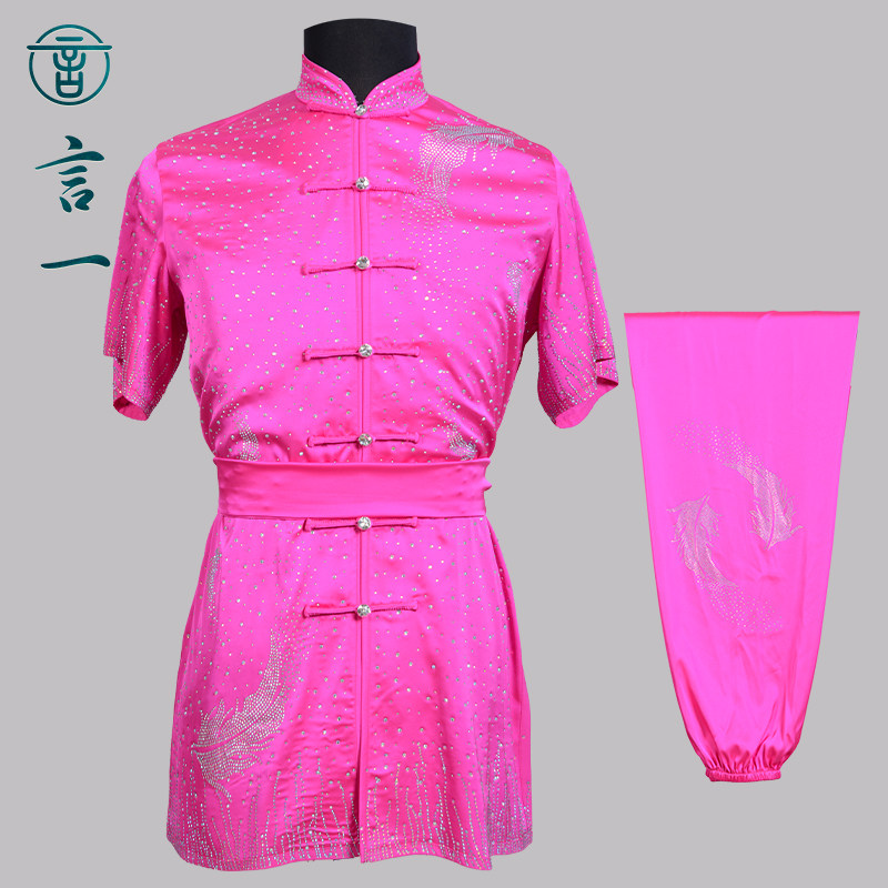 言一武术亮钻短袖武术服彩服表演服儿童比赛男女考试比赛竞赛定制