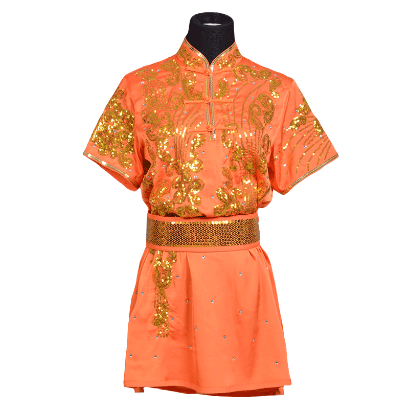 言一男女新款亮片刺绣武术服定制