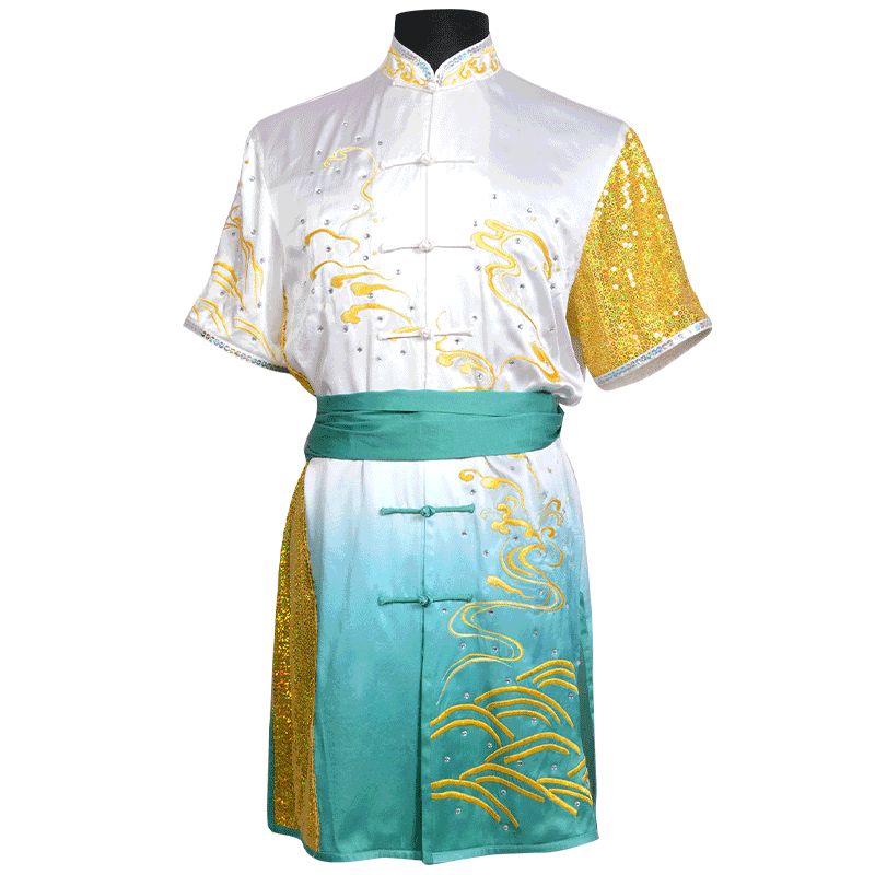 言一渐变真丝夏季太极儿童练功服