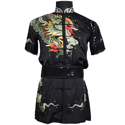 言一男新款刺绣亮片武术服定制