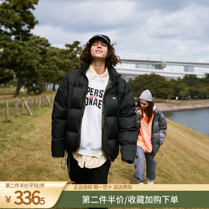 VIISHOW正品潮牌冬精品羽绒服男版两面穿保暖纯色立领情侣面包服
