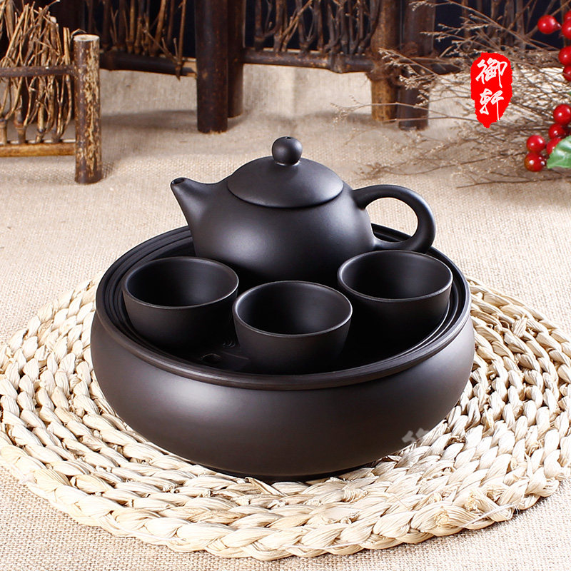 茶道宜兴紫砂功夫办公整套茶具