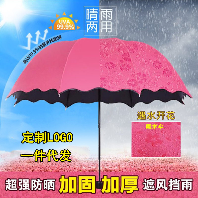 创意潮流新款卡通晴雨伞防晒防紫外线遮阳伞清新可爱女折叠太阳伞