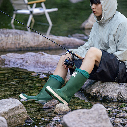 厚底加棉高筒雨鞋情侣露营雨靴户外涉水束口溯溪钓鱼防水防滑水鞋