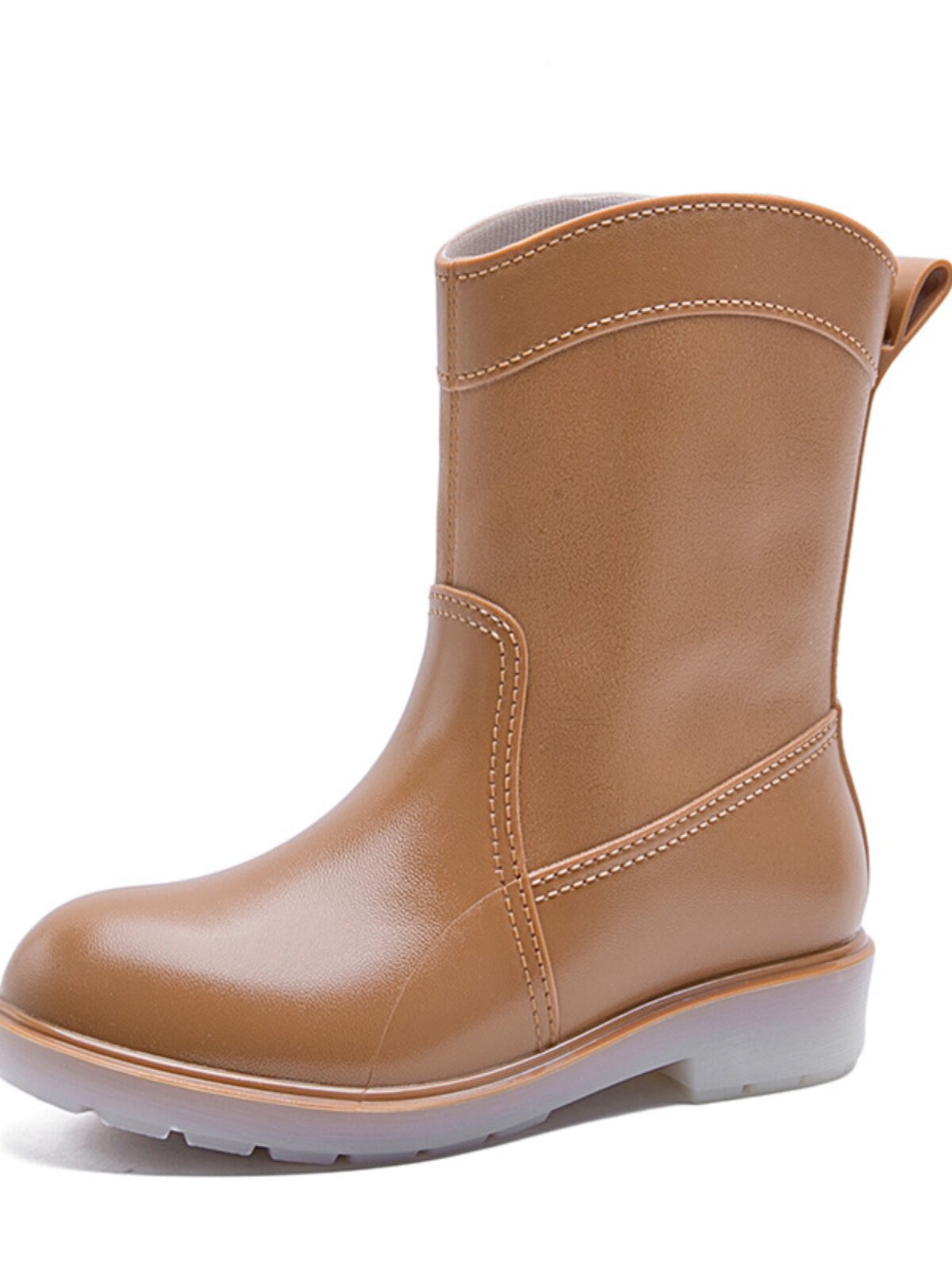 FLEECE RAIN BOOTS WOMENS SHORT AND MEDIUM LENGTH ANTI-SLIP WATERPROOF RAIN BOOTS FASHION OUTDOOR GARDENING KITCHEN WORK RUBBER SHOES PINK WATER BOOTS
