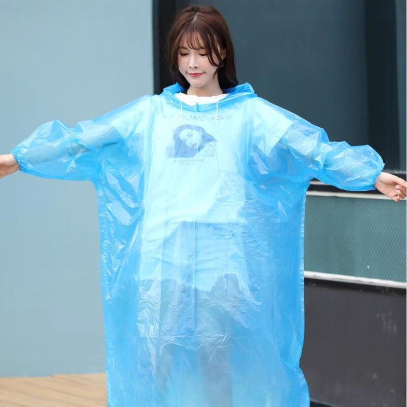 笠王品牌质量好的一次性雨衣加厚PE套头帽绳皮筋eva便捷雨衣雨披