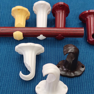 老式窗帘杆支架挂钩加厚单双杆侧装顶装罗马杆固定座墙钩底座托架