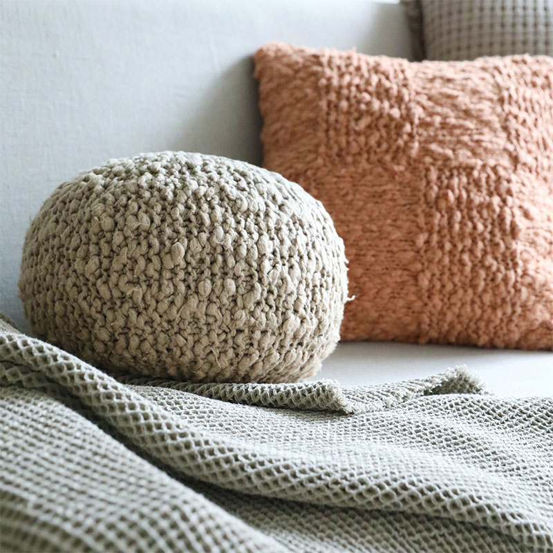ins奶油风手工编织全棉靠垫抱枕