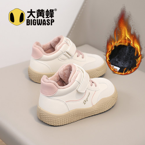 大黄蜂女童加绒保暖棉鞋秋冬新款