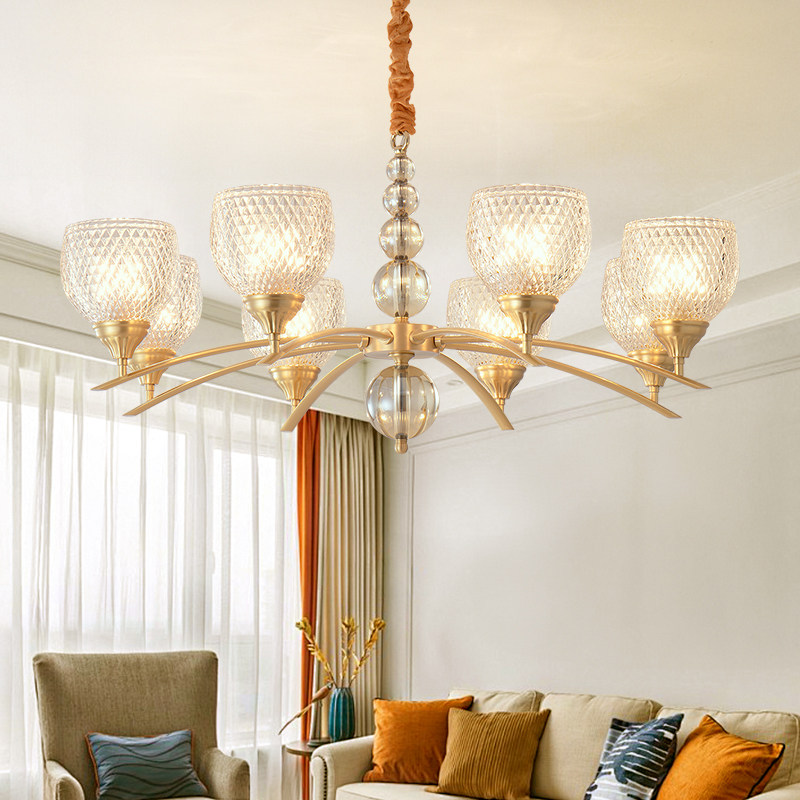 美式简约水晶吊灯客厅灯新款别墅书房餐厅卧室灯轻奢法式复古灯具,家装灯饰光源,客厅吊灯,淘宝优惠券,粉丝福利购,淘宝优惠卷