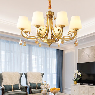 全铜欧式吊灯客厅灯轻奢简约美式法式卧室餐厅灯大气复古灯具
