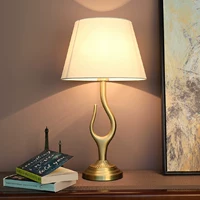 全铜台灯床头灯卧室美式轻奢高级感复古简约主卧书房温馨新款灯具满128.0元减10元