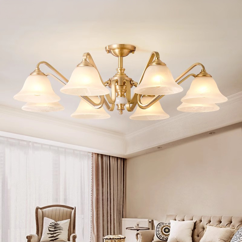 法式客厅吊灯吸顶灯全铜灯具