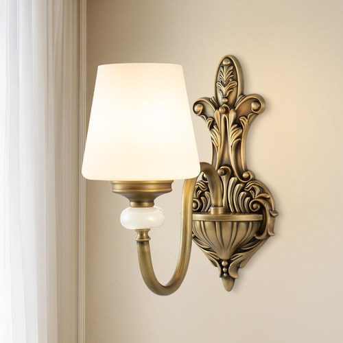 美式简约欧式全铜壁灯