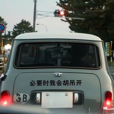 必要时我会胡吊开创意搞笑汽车贴纸无所谓车身车尾装饰贴纸防水贴
