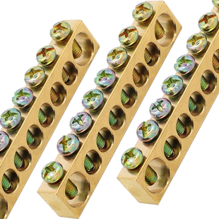 点睛接线端子排零线排 零地排五位 十 铜排接地 接线排 大电流5孔