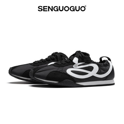 森果果无感德训/黑色薄底鞋子男