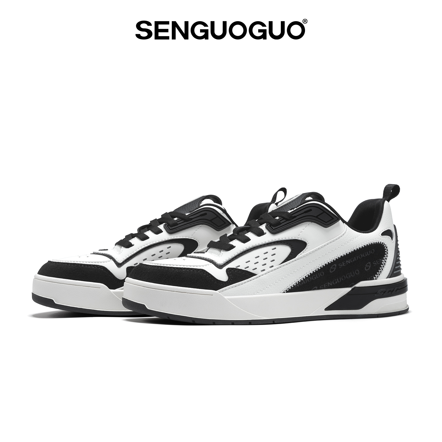 森果果零零壹/黑白鞋子增高板鞋