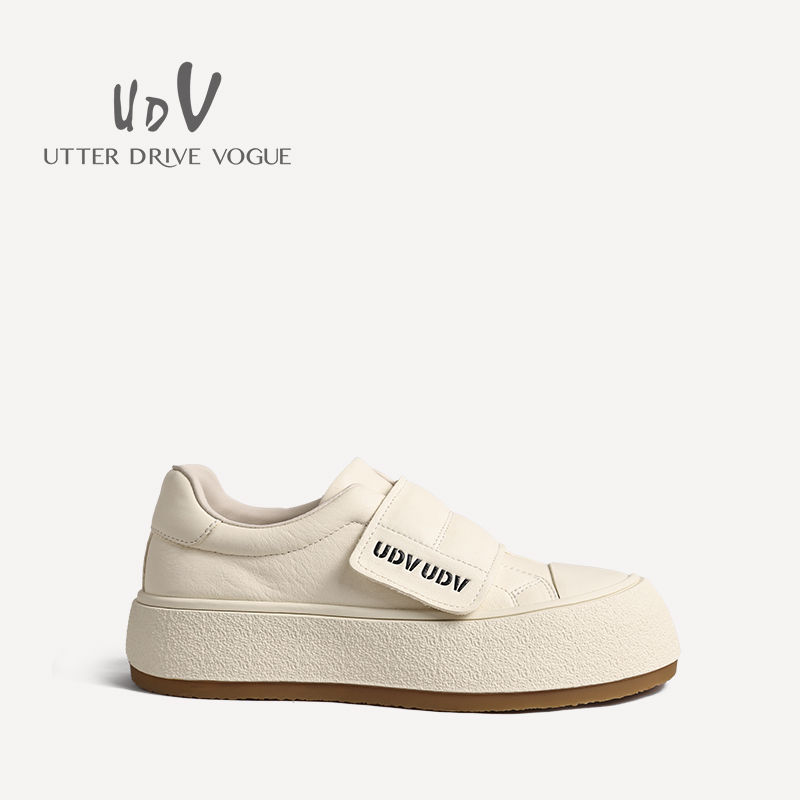 UDV2024秋季新款真皮复古厚底运动休闲鞋女鞋时尚ins休闲板鞋