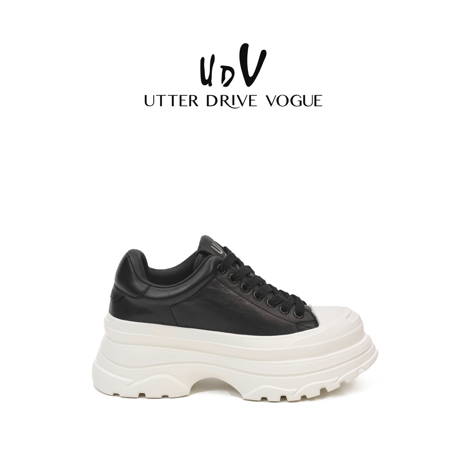 UDV真皮厚底小白鞋女2025秋季新款百搭松糕鞋增高休闲板鞋配裙子