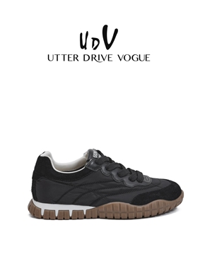 UDV休闲平底字母德迅鞋女2025夏季新款拼接休闲运动鞋真皮阿甘鞋