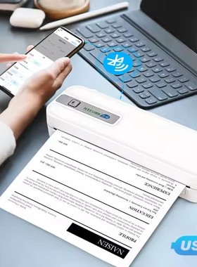 跨境热销NETUM蓝牙A4打印机无墨作业办公合同文档便携式打印机