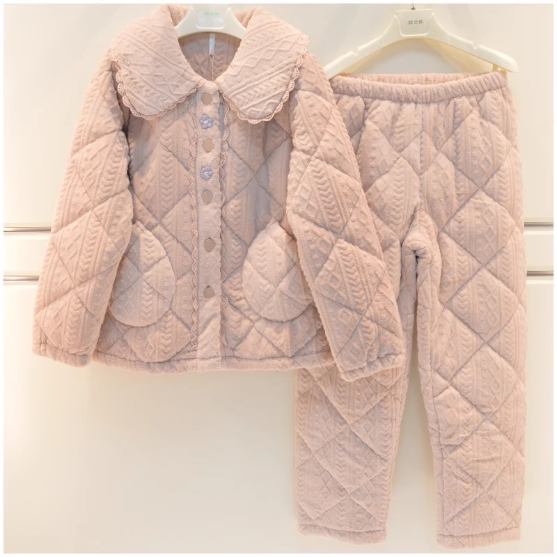 安之伴冬季加厚保暖棉袄家居服