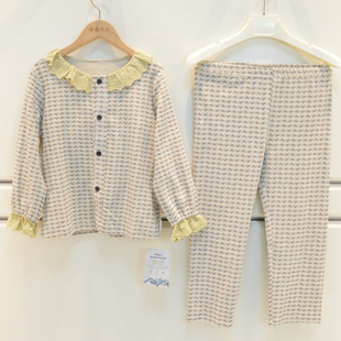 家居服 童装 妈咪印象儿童睡衣秋季 女童纯棉针织卡通可爱水果长袖