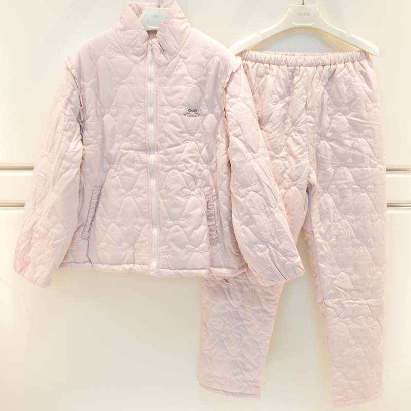 三层薄夹棉保暖甜美公主风家居服