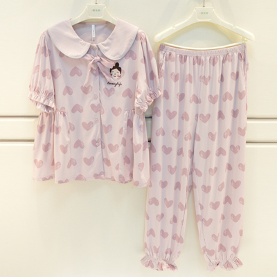 短袖长裤爱心家居服睡衣安之伴