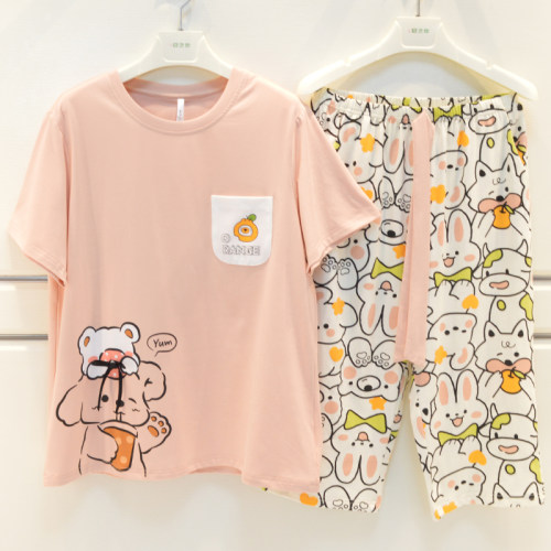 时尚宽松针织棉家居服安之伴女士