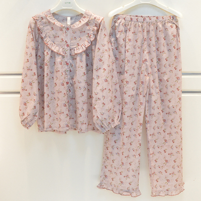 纱小碎花甜美长袖家居服