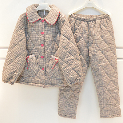 三层加厚夹棉甜美可爱淑女家居服
