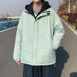 my990*加厚假两件棉衣男宽松潮流情侣保暖棉袄外套，男装棉衣，电商A089-1