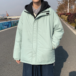 my990* 加厚假两件棉衣男宽松潮流情侣保暖棉袄外套图片