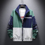 已到货水泥墙秋季原创拼色大码男立领夹克95%聚酯5%其他JK902P75，男装夹克，电商A089-1