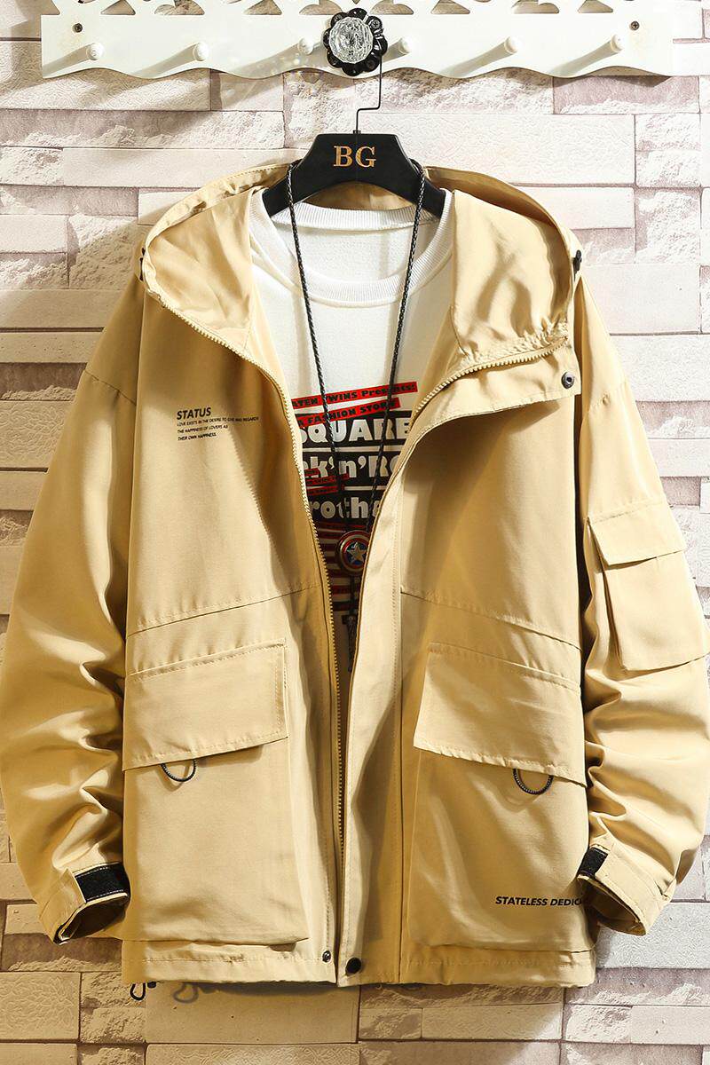 已到货白砖墙口袋工装夹克男日系大码休闲宽松外套A090-JK907P95,男装夹克,电商A089-1
