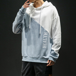 已到货模特黑墙风日系潮流拼接百搭男生连帽卫衣A090-WY11 P65图片