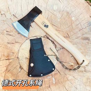 劈柴斧子户外斧头野营斧锻打斧家用剁骨斧进口山核桃木柄