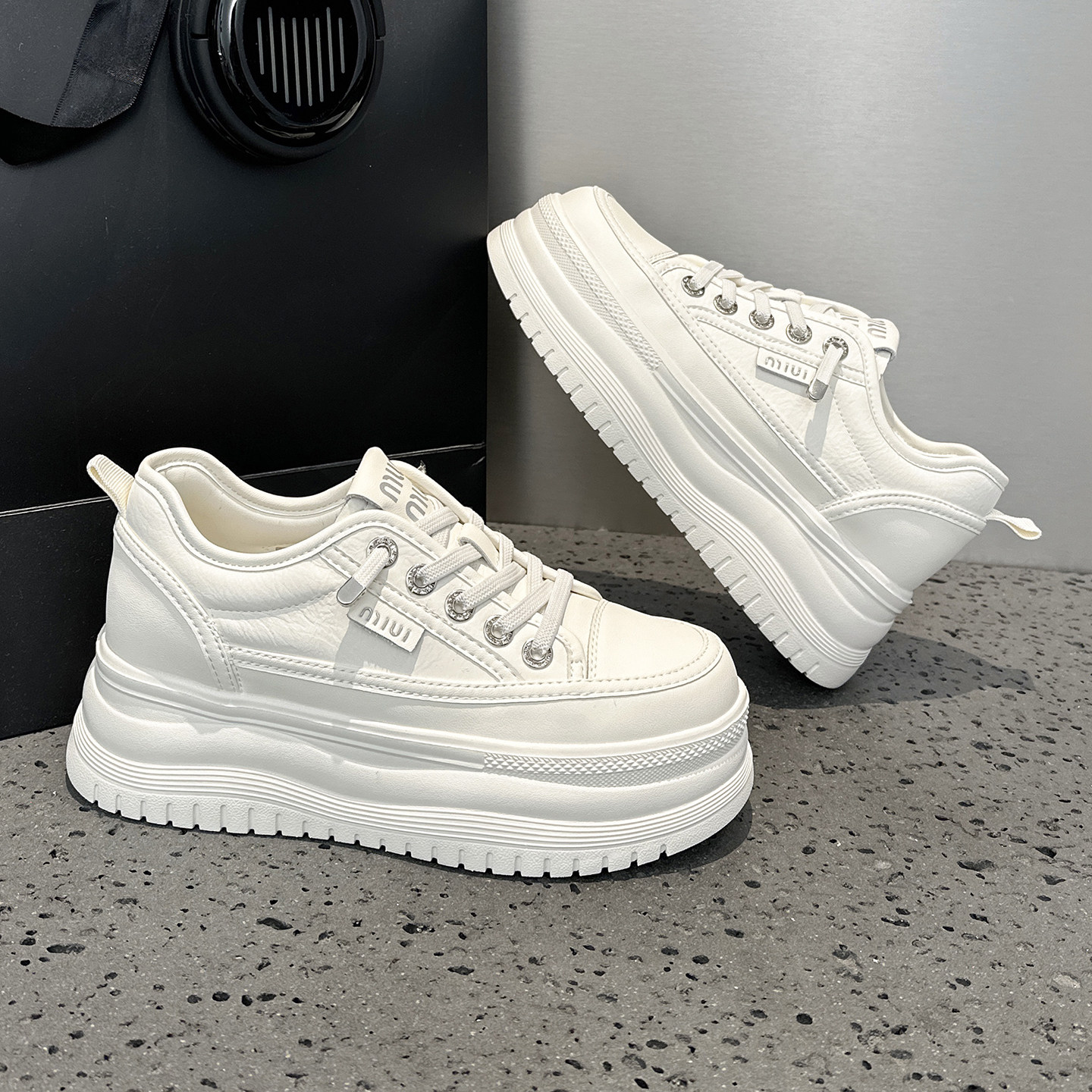 厚底增高小白鞋女2026春季新款百搭休闲板鞋真皮软底一脚蹬懒人鞋,女鞋,时尚休闲鞋,淘宝优惠券,粉丝福利购,淘宝优惠卷