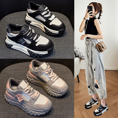 厚底老爹鞋女2025年新款秋冬真皮