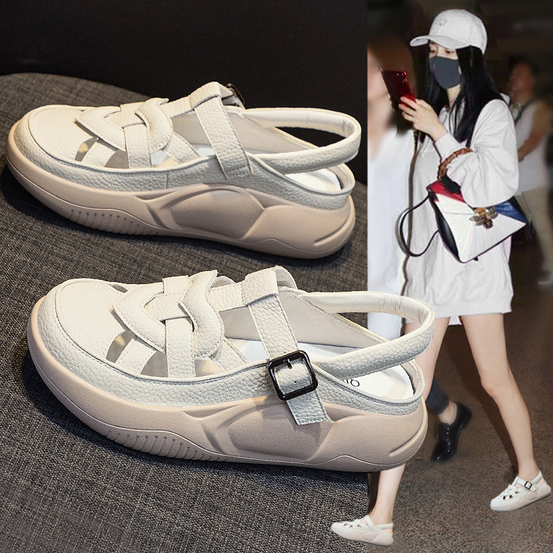 真皮牛皮包头凉鞋女2026新款夏季