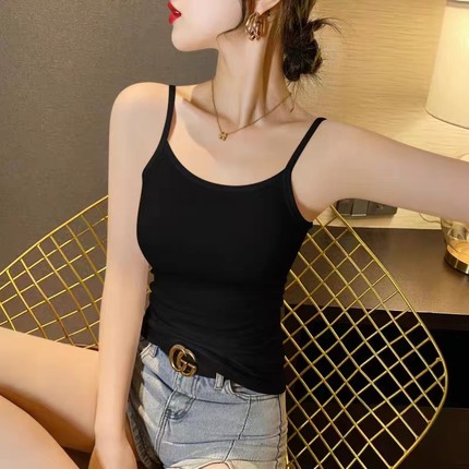 2023夏季新款小吊带背心女大码黑白色莫代尔内搭打底美背外穿小衫