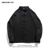 盘扣复古衬衫 男士 时尚 BOYUE帛跃新中式 潮流宽松休闲国潮唐装 衬衣