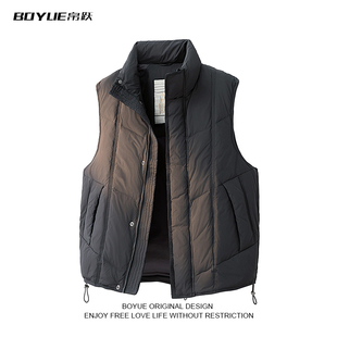 BOYUE帛跃纯色立领解构羽绒马甲无袖轻薄时尚街头男女背心夹克潮