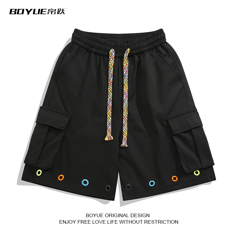 BOYUE帛跃编织抽绳工装五分裤男