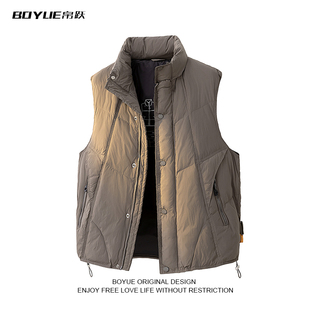 BOYUE帛跃美式工装潮牌三防羽绒马甲帅气外穿百搭立领轻薄男外套