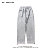 不起球 抽绳男女港风休闲裤 BOYUE帛跃纯色百搭束脚卫裤 学生运动裤