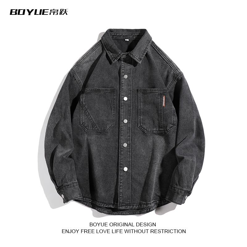 BOYUE帛跃水洗牛仔长袖衬衫外套